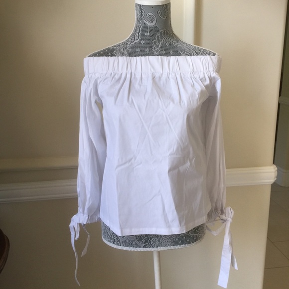 NWT $149 7 For All Mankind Off-Shoulder Tie Top - Picture 2 of 8